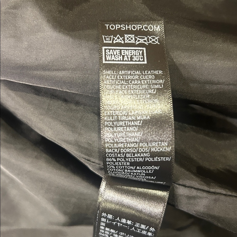 Topshop Rosa Biker Jacket Black Size 10 - Picture 13 of 15